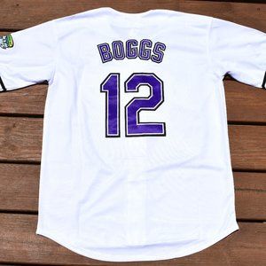 New!! Wade Boggs Tampa Bay Devil Rays White Baseball Jersey Adult Men's Sizes